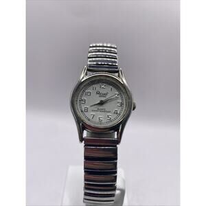 Acuet Womens Silver Tone Stretch Band Quartz Watch New Battery